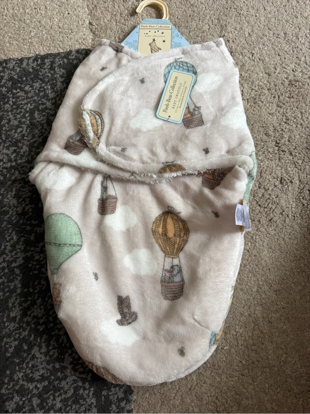 Pooh-Bear Collection Plush Hot Air Balloon Baby Swaddle Sack - 0-3 months
